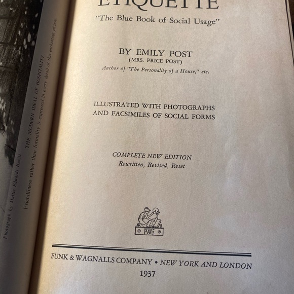 Blue Emily Post Book - Picture 3 of 6